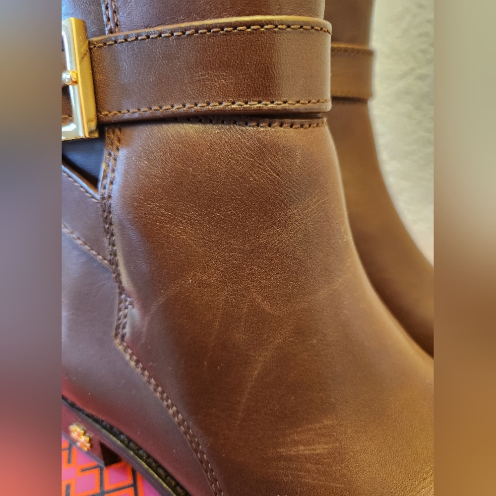Tory Burch Brooke Ankle Bootie Calf 8.5 Brown with Box and Dustbag - Picture 11 of 11